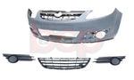 Load image into Gallery viewer, VAUXHALL CORSA D 2007 - 2011 FRONT BUMPER COMPLETE WITH GRILLES NO FOG PRIMED
