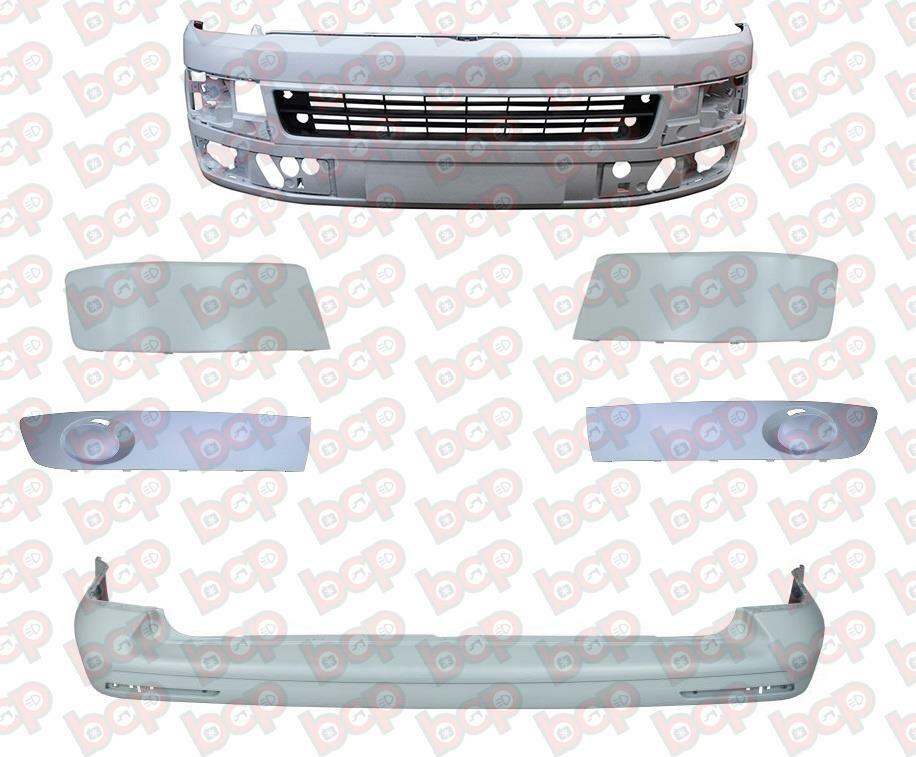 VW TRANSPORTER FRONT BUMPER PRIMED AND REAR BUMPER COMPLETE KIT T5.1 2010 - 2015