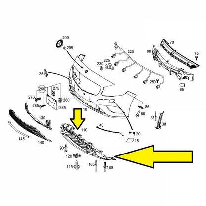 MERCEDES A CLASS UNDERTRAY FRONT BUMPER COVER TRAY W176 2012 - 2015 NOT AMG LINE