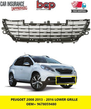 PEUGEOT 2008 2013 - 2016 FRONT LOWER CENTRE BUMPER GRILLE STANDARD MODELS ONLY