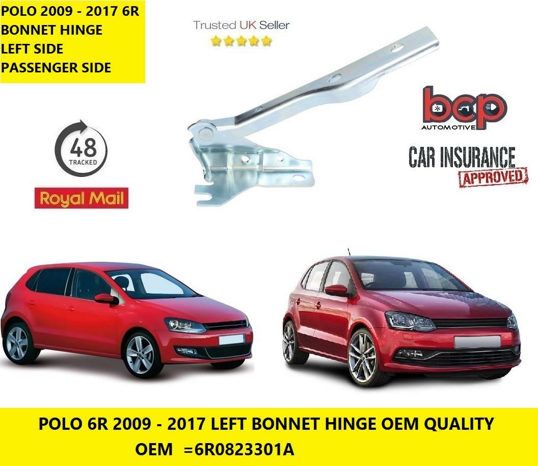 VW POLO 6R 2009 - 2017 BONNET HINGE LEFT PASSENGER SIDE 6R0823301A NEW