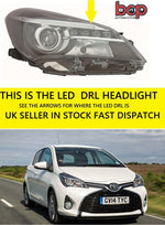 Load image into Gallery viewer, TOYOTA YARIS 2014 - 2018 HEADLIGHT HEADLAMP RIGHT DRIVER SIDE WITH LED DRL NEW
