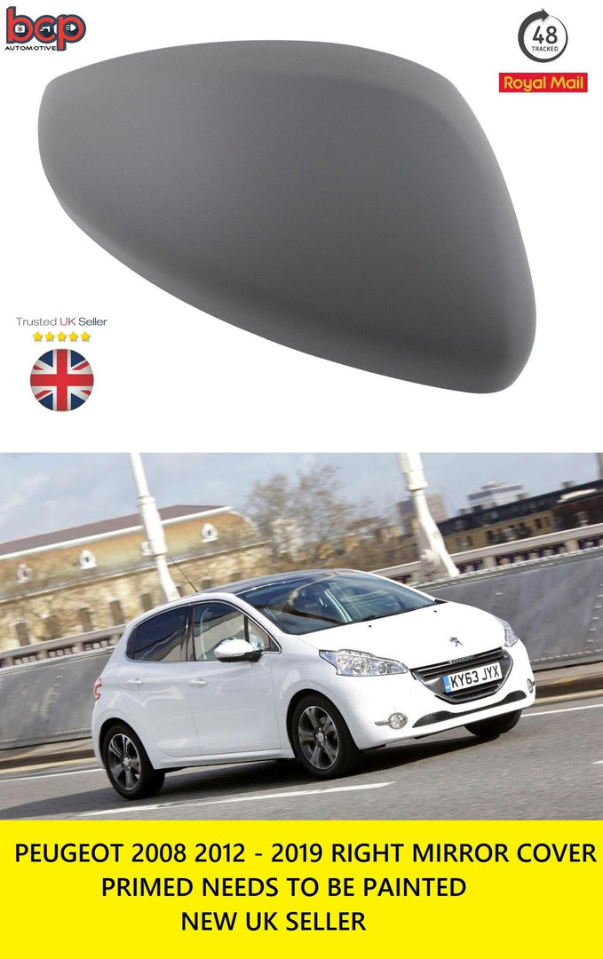 PEUGEOT 208 2012 – 2019 DOOR WING MIRROR COVER RIGHT DRIVER SIDE NEW 1607513080