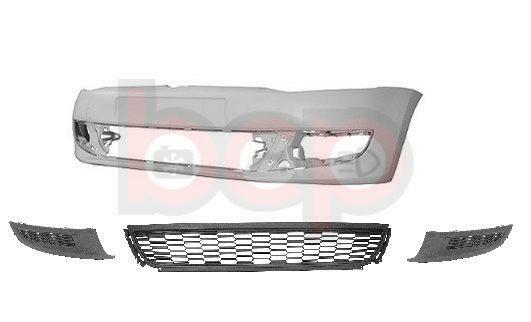 VW POLO 6R 2009 - 2014 FRONT BUMPER KIT PRIMED WITH 3 LOWER GRILLES NO FOGS NEW