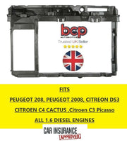 PEUGEOT 208 1.4/1.6 HDI 2012 - 2019 FRONT PANEL RADIATOR SUPPORT 7104AF