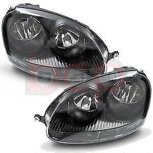VW GOLF MK5 04-09 GTI BLACK HEADLAMPS HEADLIGHTS PAIR LEFT & RIGHT BRAND NEW