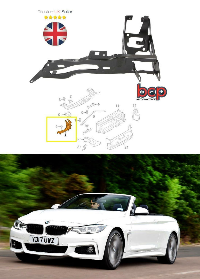 BMW 4 SERIES F32 F33 HEADLIGHT BRACKET SUPPORT PANEL 51647245792 DRIVER SIDE