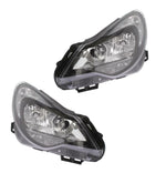 Load image into Gallery viewer, VAUXHALL CORSA D 2011 - 2014 PAIR BLACK HEADLIGHTS HEADLAMPS NEW OEM QUALITY
