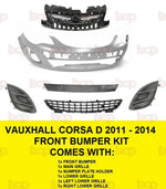 Load image into Gallery viewer, VAUXHALL CORSA D FRONT BUMPER 2011 - 2015 KIT COMPLETE WITH ALL GRILLES NO FOG
