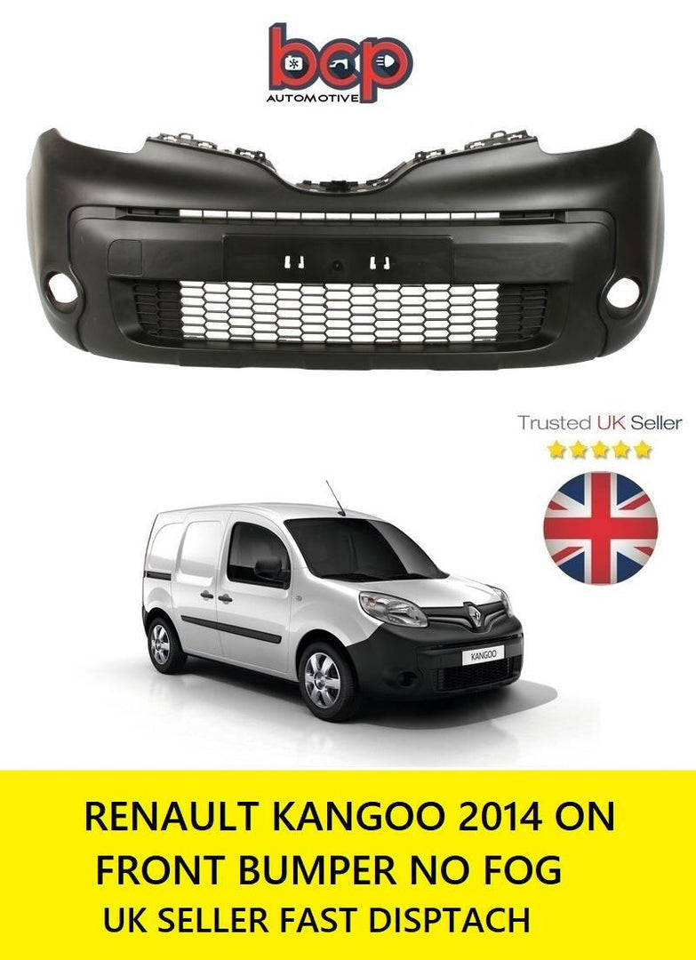 RENAULT KANGOO 2014 ON  FRONT BUMPER WITH FOG HOLES NO BRACKET INSURANCE APPROVE