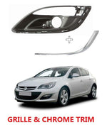 Load image into Gallery viewer, VAUXHALL ASTRA J 2012 – 2015 FRONT BUMPER LEFT FOG GRILLE &amp; CHROME TRIM SEE PIC