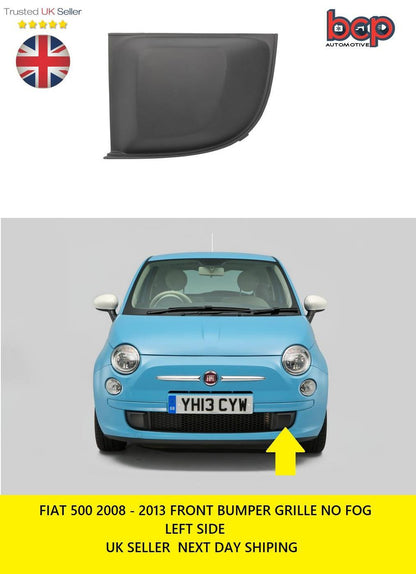 FIAT 500 2008 - 2013 FRONT BUMPER LOWER GRILLE LEFT SIDE NO FOG 735455037 NEW