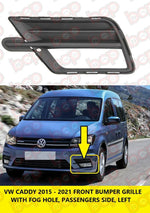 Load image into Gallery viewer, VW CADDY 2015 - 2021 FRONT BUMPER LOWER FOG GRILLE LEFT NEAR SIDE 2K5853665C
