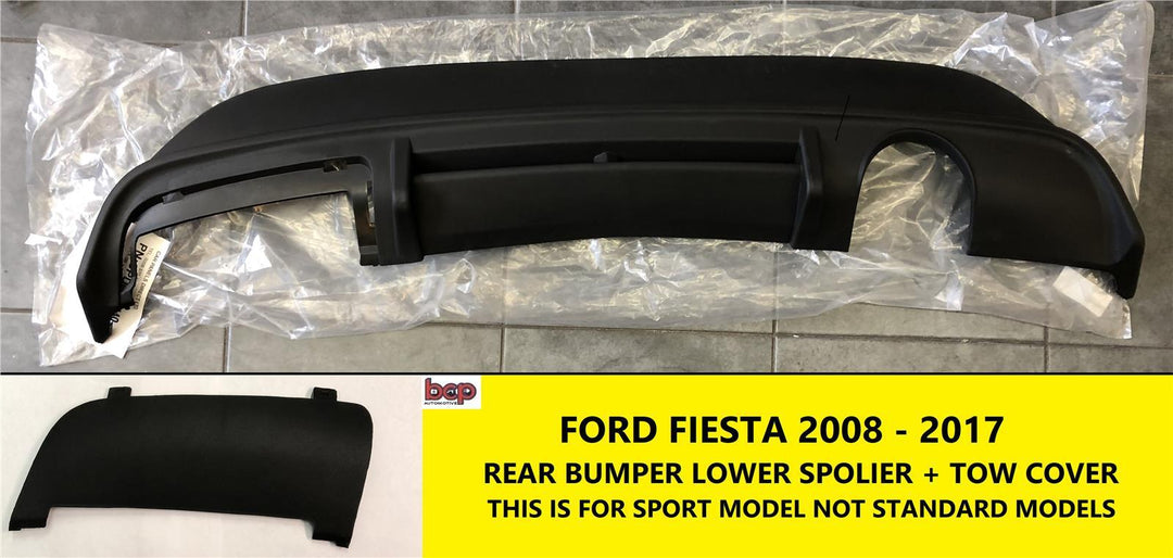 FORD FIESTA 2008 - 2016 REAR LOWER SPOILER DIFFUSER AND TOW COVER SPORTS TYPE