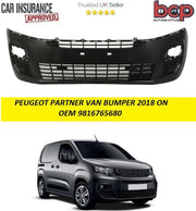 PEUGEOT PARTNER 2018 2018 2019 2020 2021 202 FRONT BUMPER TEXTURED NO PDC HOLES