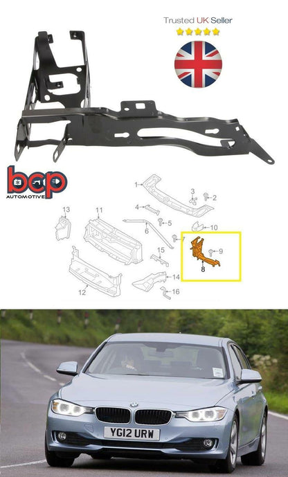 BMW 3 SERIES F30 F31 HEADLIGHT BRACKET SUPPORT PANEL 51647245791 PASSENGER SIDE