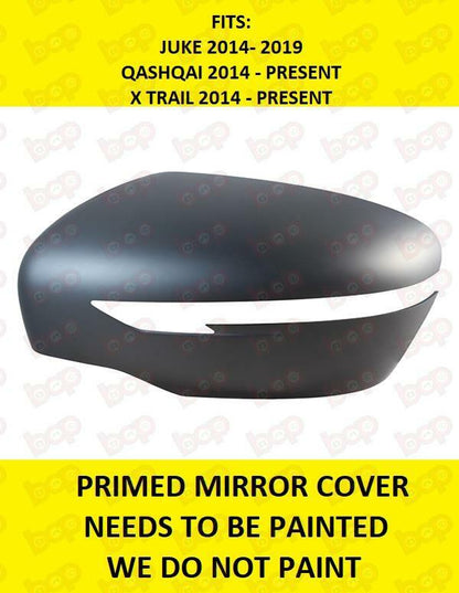 FOR NISSAN X TRAIL 2014 - PRESENT DOOR MIRROR COVER LEFT PLASTIC PRIMED