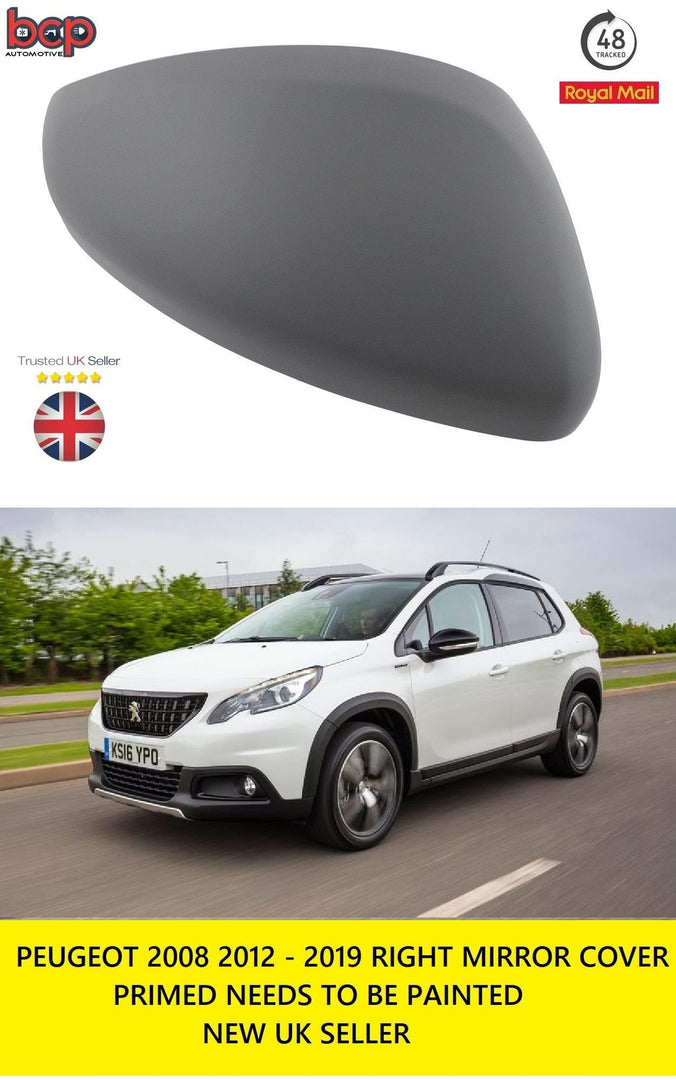 PEUGEOT 2008 2012 – 2019 DOOR WING MIRROR COVER RIGHT DRIVER SIDE 1607513080