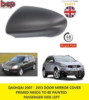 FITS NISSAN QASHQAI 2007 – 2013 LEFT DOOR WING MIRROR COVER READY TO PAINT NEW