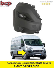 FIAT DUCATO BUMPER CORNER FRONT END CAP 2014 ON RIGHT TEXTURED DRIVERS GREY