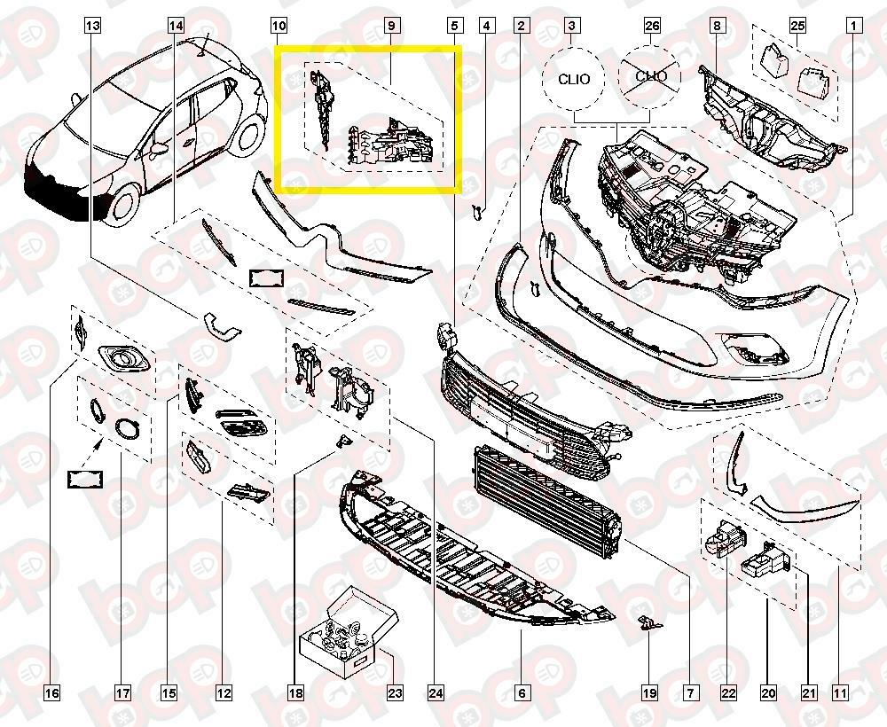 RENAULT CLIO 2012 - 2019 FRONT BUMPER BRACKET SIDE SUPPORT GUIDE LEFT & RIGHT
