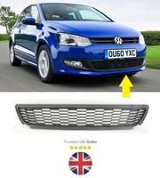 VW POLO 6R 2009 - 2014 FRONT BUMPER CENTRE GRILLE 6R0853677A9B9 NEW OE SPEC