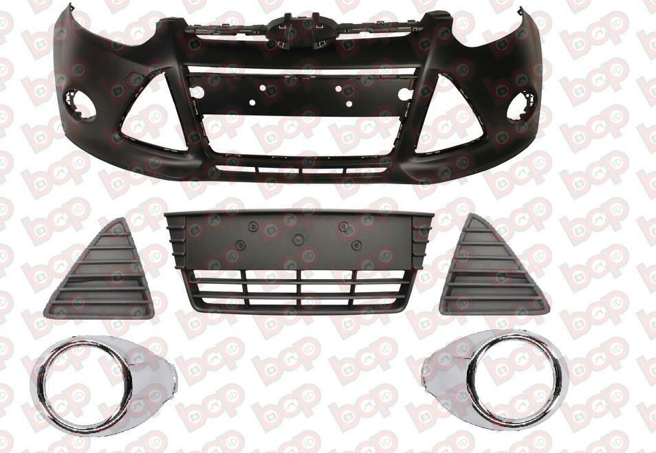 FORD FOCUS FRONT BUMPER COMPLETE KIT WITH GRILLES 2011 - 2014 PRIMED OE 1719342
