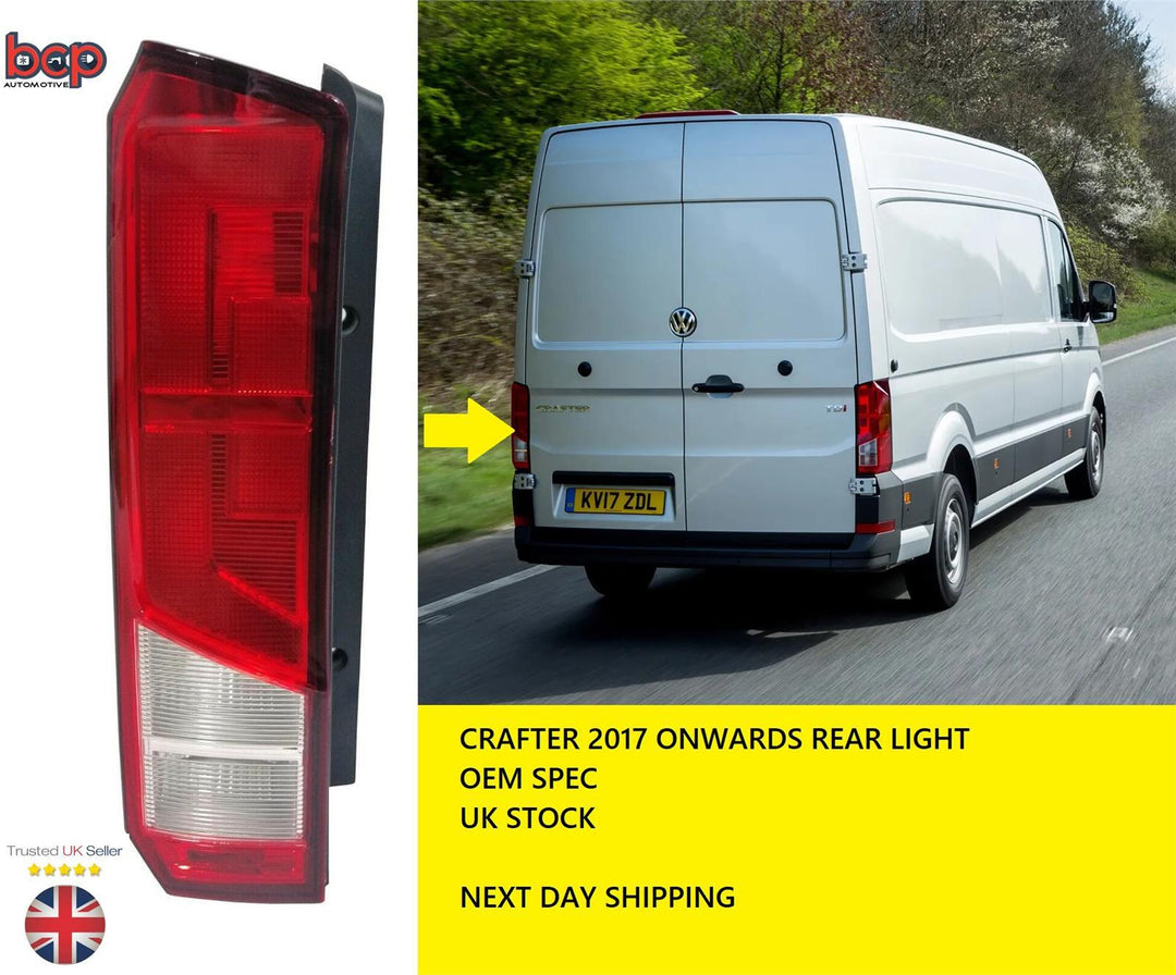 Vw Crafter 2017 - 2023 Rear Back Light Tail Lamp Passenger Side Near Side Left