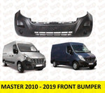 Load image into Gallery viewer, RENAULT MASTER 2014 - 2019 FRONT BUMPER NO SENSORS OR WASHER JET HOLES BLACK
