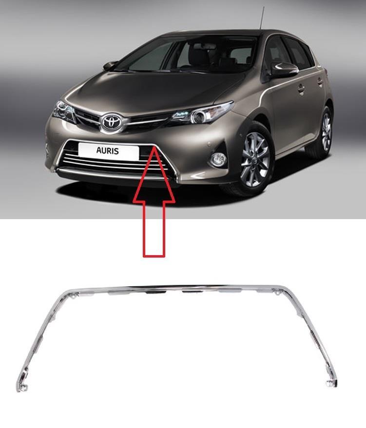 TOYOTA AURIS 2013 - 2015 FRONT BUMPER CENTRE LOWER GRILLE CHROME TRIM SEE IMAGE
