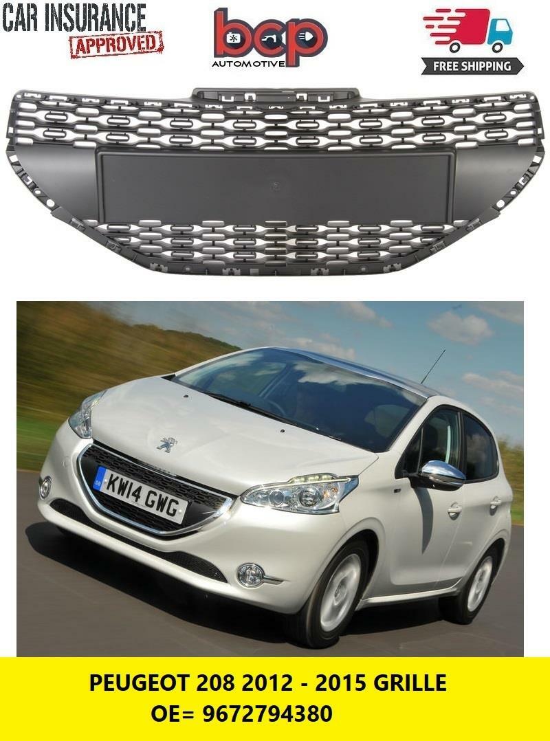 PEUGEOT 208 2012 – 2015 FRONT BUMPER GRILLE STANDARD MODELS NEW 9672794380