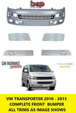 Load image into Gallery viewer, VW TRANSPORTER T5.1 2010 - 2015 FRONT BUMPER PRIMED COMPLETE GRILLES &amp; TRIMS NEW
