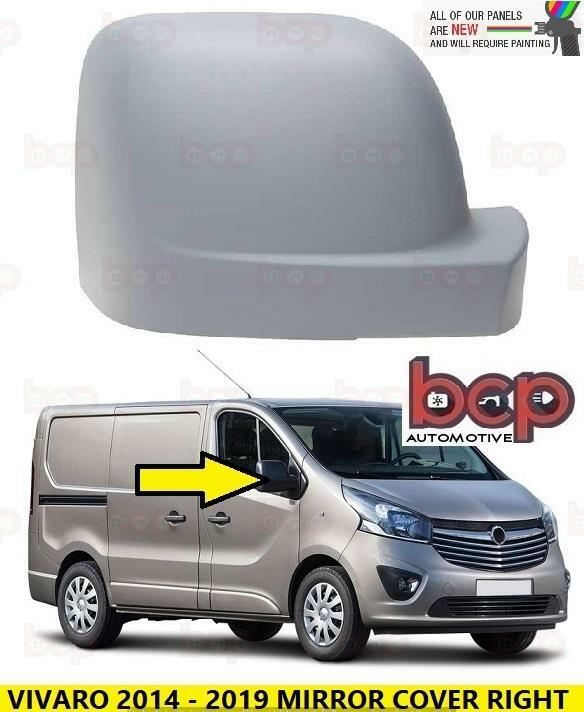 VAXUAHLL VIVARO 2014 - 2019 DOOR WING MIRROR COVER PRIMED DRIVER SIDE RIGHT