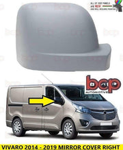 VAXUAHLL VIVARO 2014 - 2019 DOOR WING MIRROR COVER PRIMED DRIVER SIDE RIGHT