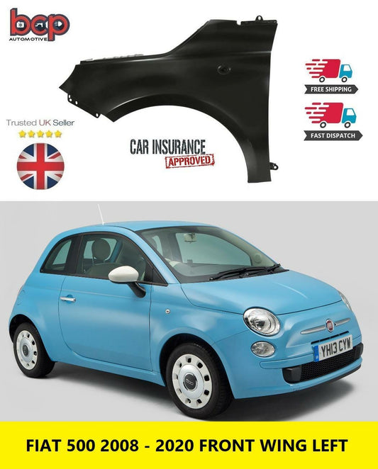 FIAT 500 FRONT WING 2008 - 2015PASSENGERS SIDE LEFT NEW PRIMED READY TO PAINT