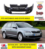 Load image into Gallery viewer, SKODA OCTAVIA 2013-2017 FRONT BUMPER PRIMED NEW WITH WASHER JET HOLES 5E0807217A