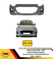 FORD PUMA 2020 - 2024 FRONT BUMPER PRIMED TIATANIUM MODELS NO PDC NO WASHER HOLE