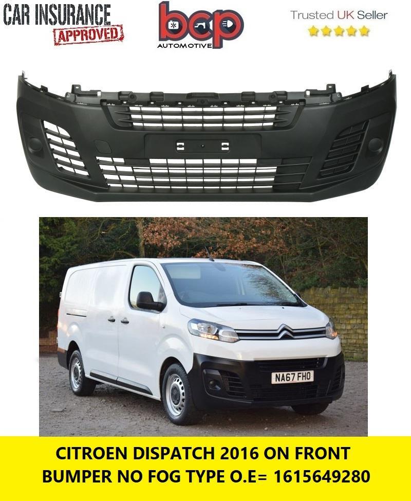 CITROEN DISPATCH 2016 ON FRONT BUMPER BLACK NO FOG HOLES 1615649280