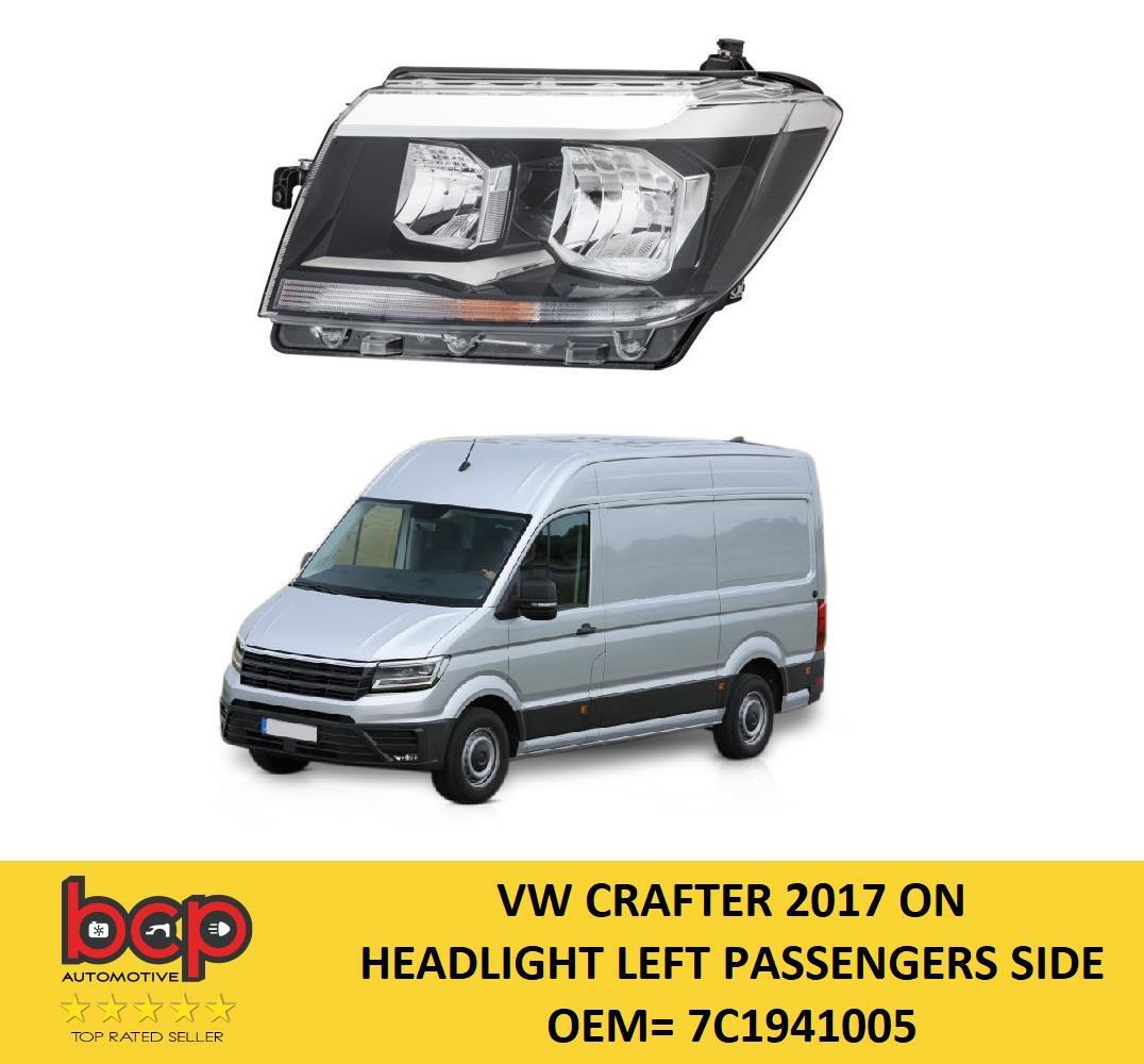 VW CRAFTER 2017 2018 2019 2020 2021 2022 HEADLIGHT LEFT PASSENGERS SIDE HALOGEN