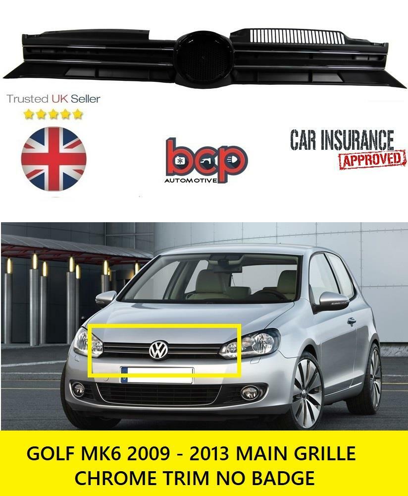 VOLKSWAGEN GOLF MK6 2008-2013 FRONT RAD GRILLE BLACK WITH CHROME BRAND NEW