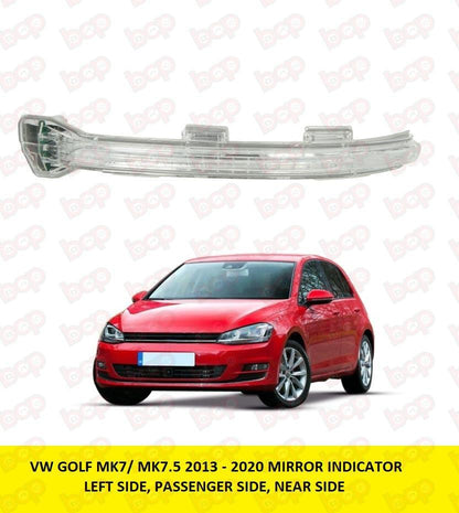 VW GOLF DOOR MIRROR INDICATOR REPEATER LED LEFT PASSENGERS SIDE MK7 2012 - 2017