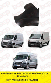 PEUGEOT BOXER 2014 ON FRONT WING NO MOULDING HOLE LEFT PASSENGER  OEM QUALITY