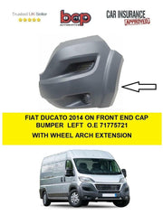 FIAT DUCATO 2014 ON FRONT END CAP BUMPER LEFT TEXTURED NO FOG WITH WHEEL ARCH