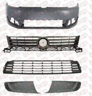VW TOURAN FRONT BUMPER COMPLETE KIT PRIMED READY TO PAINT 2010 - 2015 NO FOG