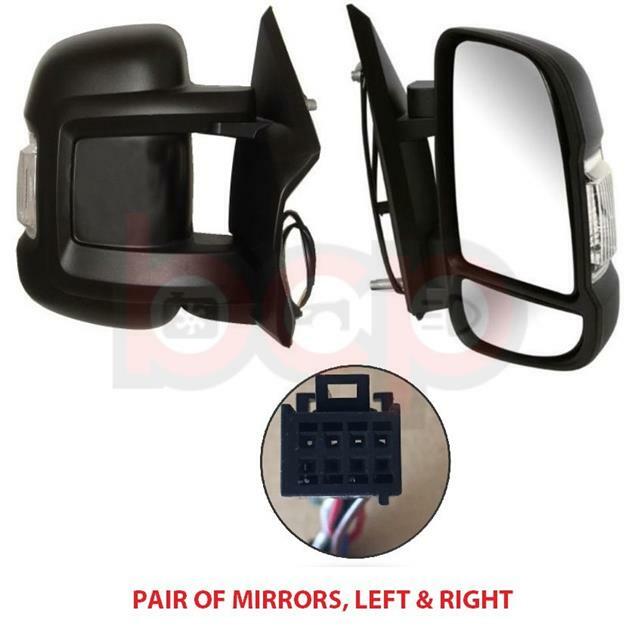 PEUGEOT BOXER 2006 ON SHORT-ARM ELECTRIC DOOR WING MIRROR PAIR LEFT & RIGHT NEW