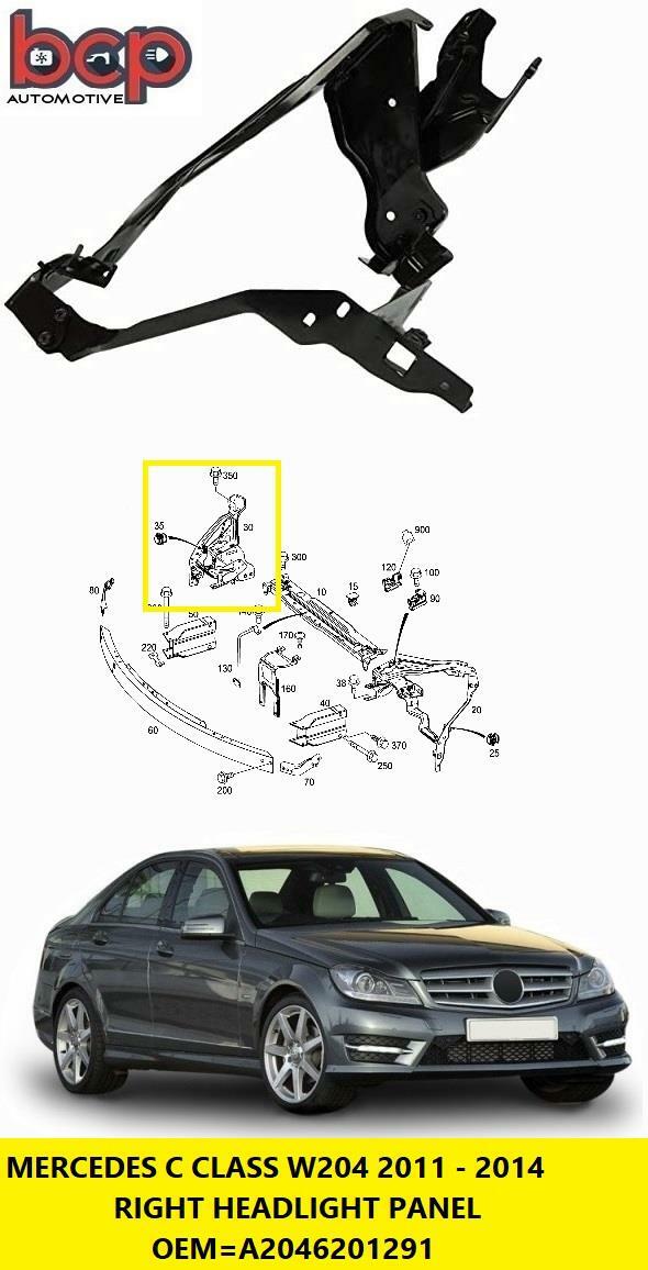 MERCEDES C CLASS W204 2011 - 2014 RIGHT DRIVER SIDE HEADLIGHT PANEL BRACKET
