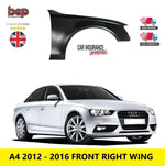 Load image into Gallery viewer, AUDI A4 B8 8K 2012 - 2015 FRONT WING RIGHT DRIVER SIDE OFFSIDE NEW PRIMED
