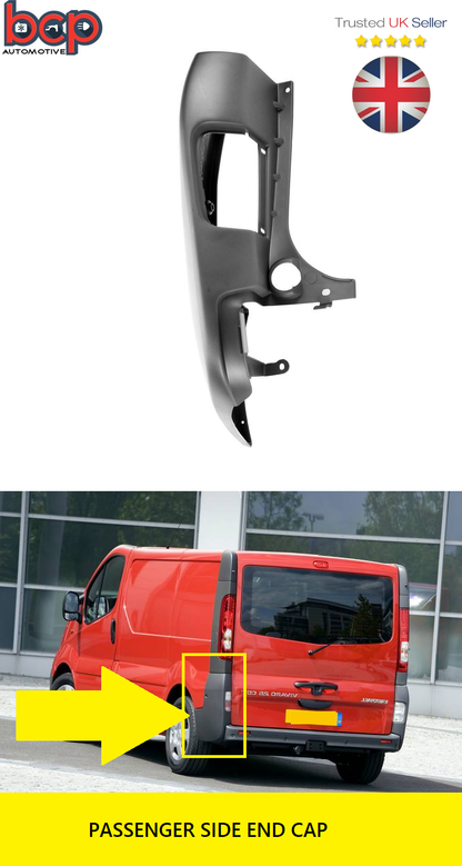 VAUXHALL VIVARO 2001 - 2014 PASSENGER REAR BUMPER END CAP CORNER BRAND NEW