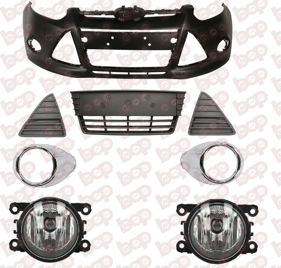 FORD FOCUS FRONT BUMPER COMPLETE KIT WITH FOGS 2011 - 2014 PRIMED OE 1719342