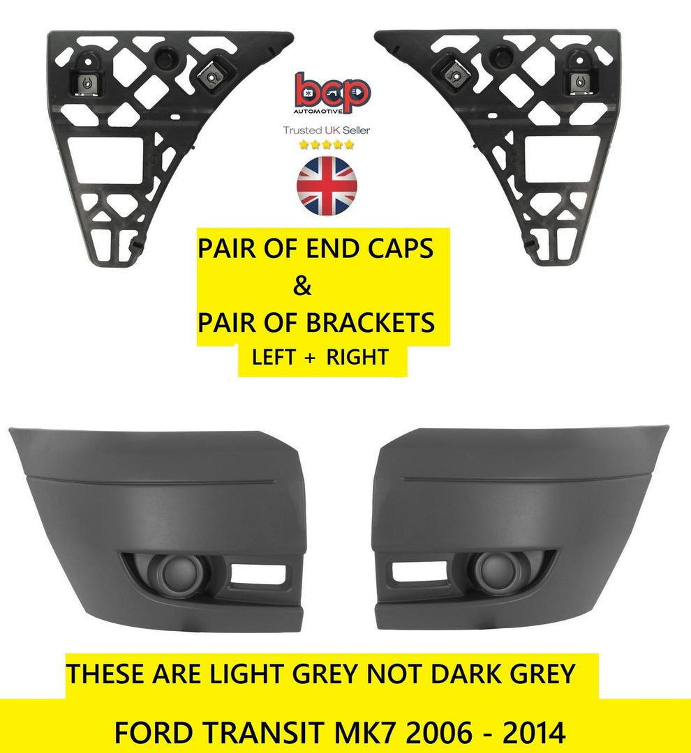 FORD TRANSIT MK7 2006 -14 FRONT BUMPER CORNERS & BRACKETS PAIR LEFT & RIGHT NEW